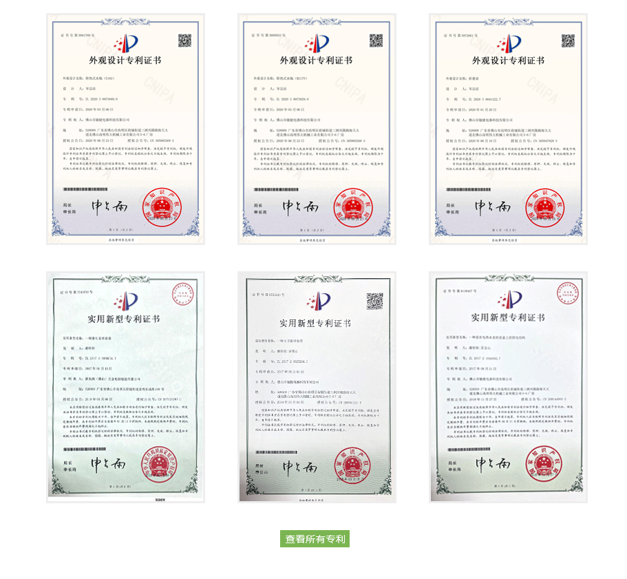 專(zhuān)利證書(shū)展示